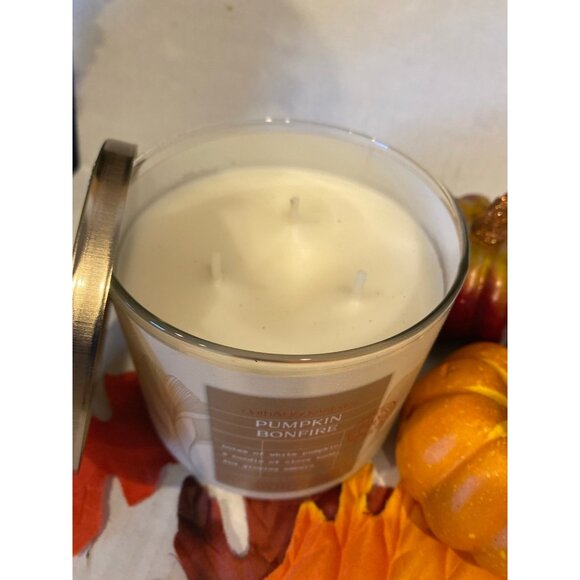 Bath & Body Works “Pumpkin Bonfire” 3 Wick Candle - Picture 3 of 7